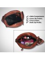 Crossbody Purse Soft Leather Hobo Women Semi Circle Zipper Brown Bag